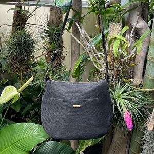Eric Javits Black Woven Raffia Bag